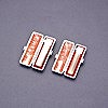 印鑑セット／2本セット／もみ皮ケース付／S／オランダ水牛純白・牛角白／15mm12mm／熟練職人の手彫り仕上げ