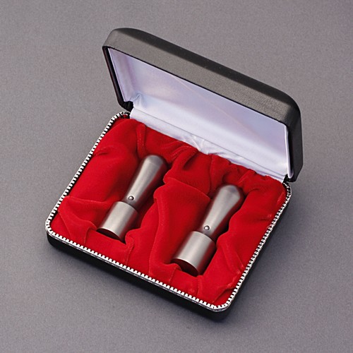 法人印鑑セット-シルバーチタン代表印-銀行印2本MSセット(丸天丸18mm-丸天丸16.5mm)+Sケ-ス付／商品画像1