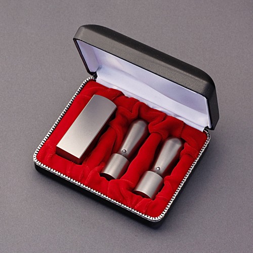 法人印鑑セット-シルバーチタン-SSMセット(丸天丸16.5-丸天丸16.5-角寸胴21mm)+Sケ-ス付／商品画像1